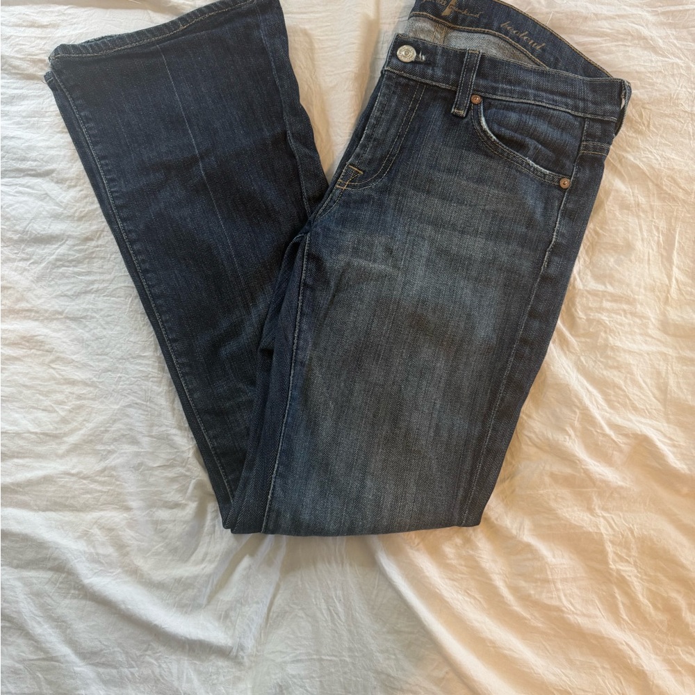 7 For All Mankind Dark Indigo Boot Cut Jeans